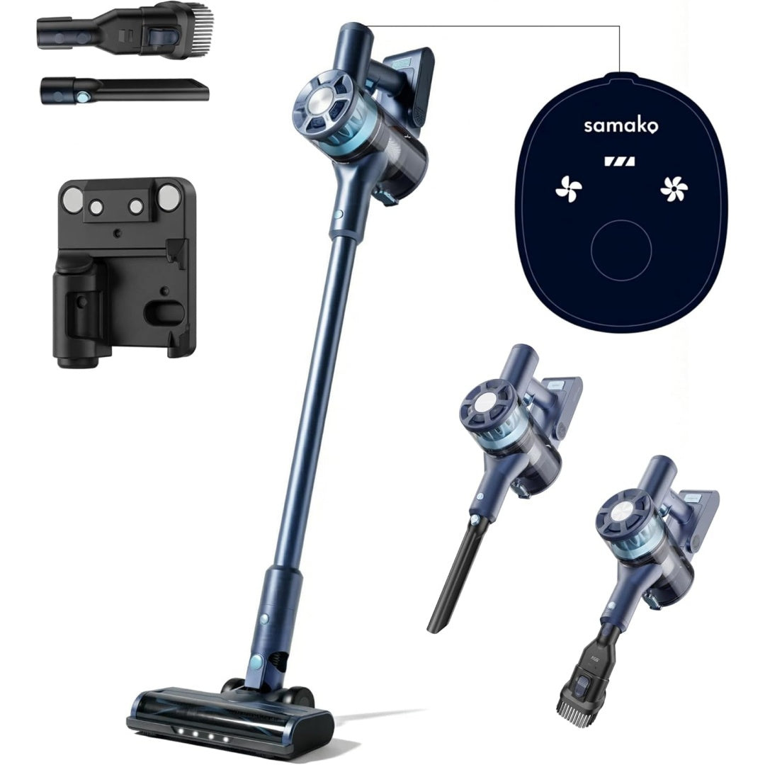 Aspirateur au format balai integrant la collecte de la poussiere et un mouvement rotatif