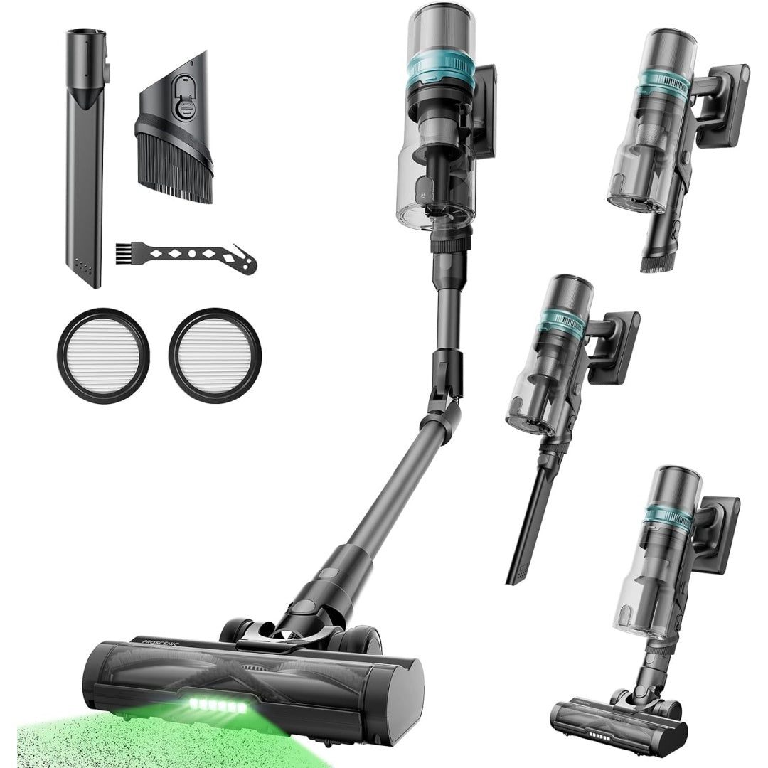Aspirateur vertical avec une puissance annoncee de 550 W et l'entretien des tapis