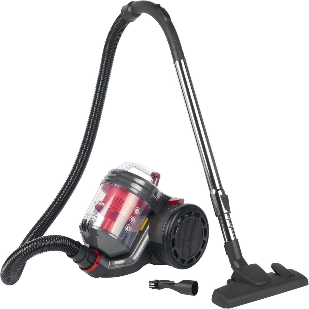 Aspirateur traineau avec une puissance annoncee de 700 W, coloris gris et noir