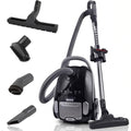 Aspirateur eau et poussiere avec des dimensions annoncees de 46,9 x 31,5 x 25,5 cm, coloris noir et argente