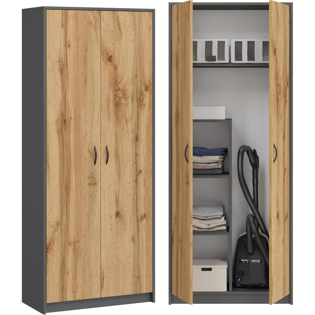 Meuble de rangement avec des dimensions annoncees de 74x35x180cm