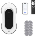 Robot pour surfaces vitrees integrant le nettoyage des surfaces vitrees et une prise en main par poignee