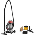 Aspirateur pour liquides et poussieres associant une contenance annoncee de 30 l au coloris blanc et noir