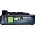 Accumulateur rechargeable avec une tension annoncee de 18 V, coloris gris et noir