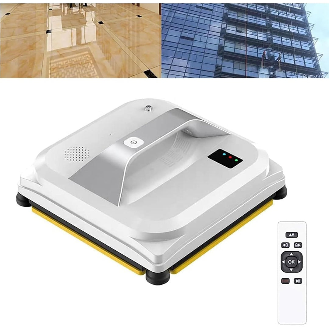 Robot pour surfaces vitrees alliant une commande a distance et un reglage par application